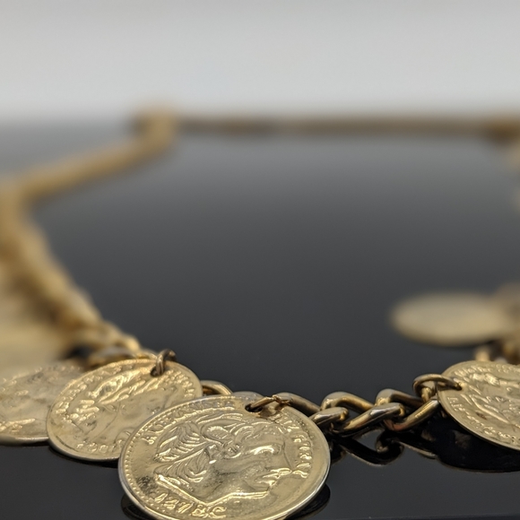 MULTI COIN DETAIL CHUNKY STATEMENT NECKLACE - Picture 4 of 7